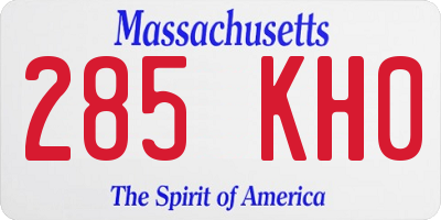 MA license plate 285KH0