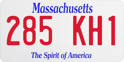 MA license plate 285KH1