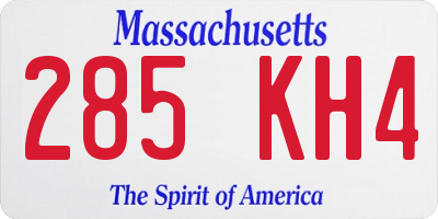 MA license plate 285KH4