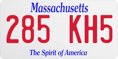 MA license plate 285KH5