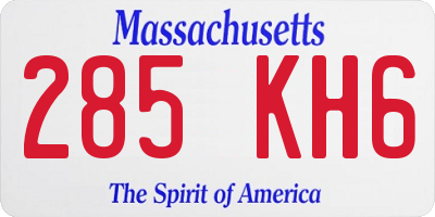 MA license plate 285KH6