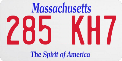 MA license plate 285KH7