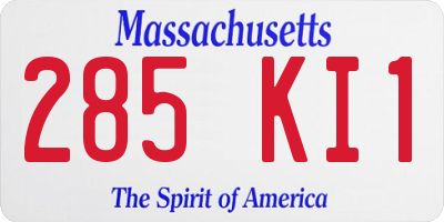 MA license plate 285KI1