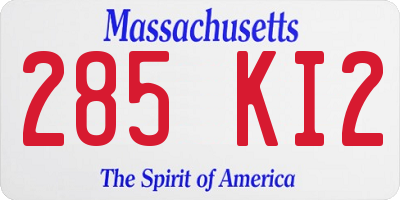 MA license plate 285KI2