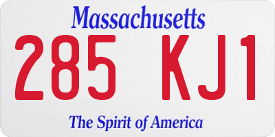 MA license plate 285KJ1