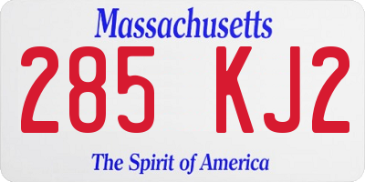 MA license plate 285KJ2
