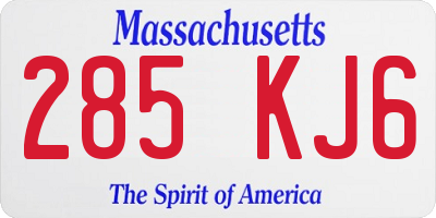 MA license plate 285KJ6