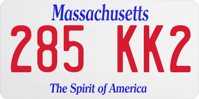 MA license plate 285KK2