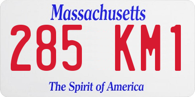 MA license plate 285KM1