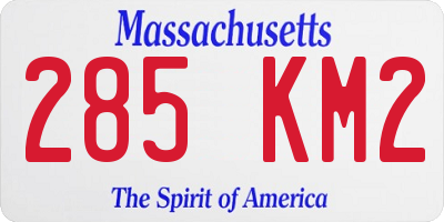 MA license plate 285KM2