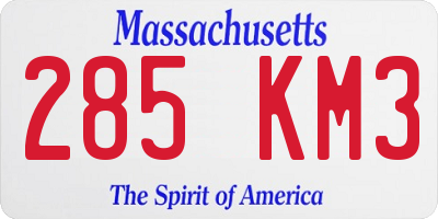 MA license plate 285KM3