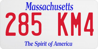MA license plate 285KM4