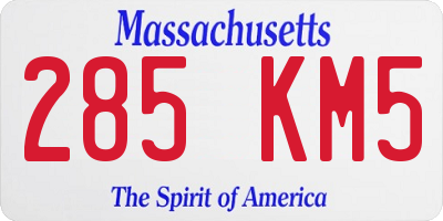 MA license plate 285KM5