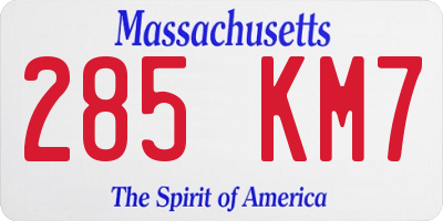 MA license plate 285KM7