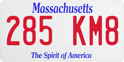 MA license plate 285KM8