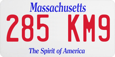 MA license plate 285KM9