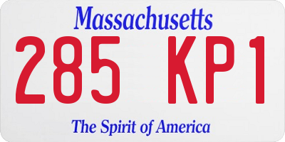 MA license plate 285KP1