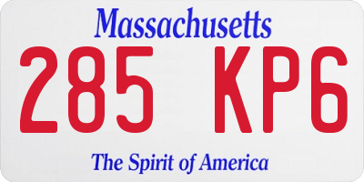 MA license plate 285KP6