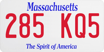 MA license plate 285KQ5