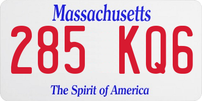 MA license plate 285KQ6