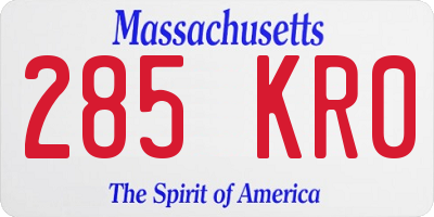 MA license plate 285KR0