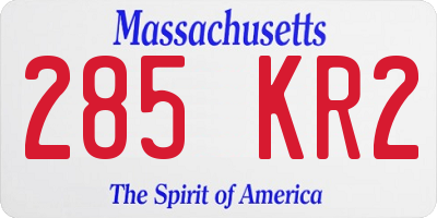 MA license plate 285KR2