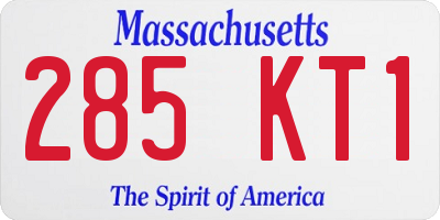 MA license plate 285KT1
