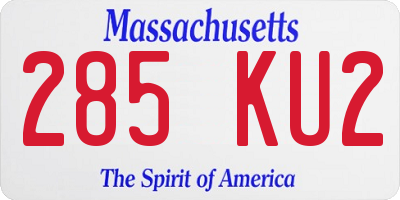 MA license plate 285KU2
