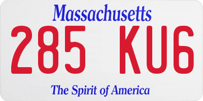 MA license plate 285KU6