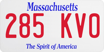 MA license plate 285KV0