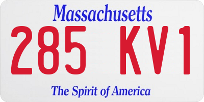 MA license plate 285KV1