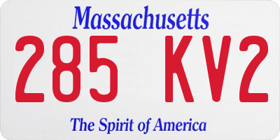 MA license plate 285KV2