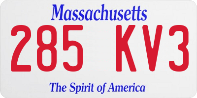 MA license plate 285KV3