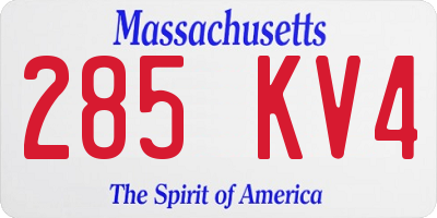 MA license plate 285KV4