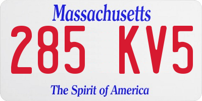 MA license plate 285KV5