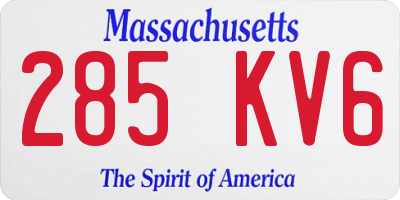 MA license plate 285KV6
