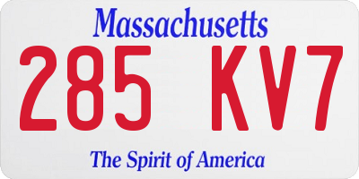 MA license plate 285KV7