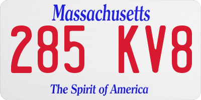 MA license plate 285KV8