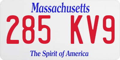 MA license plate 285KV9