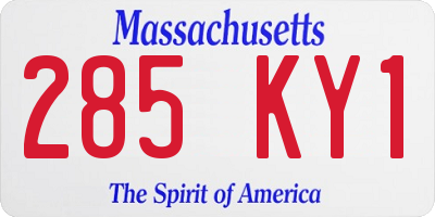 MA license plate 285KY1