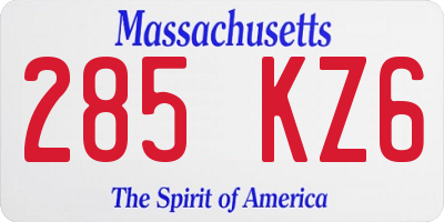 MA license plate 285KZ6