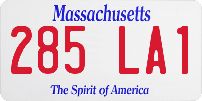 MA license plate 285LA1