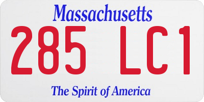 MA license plate 285LC1