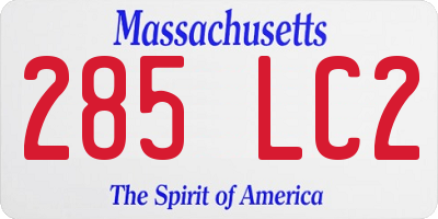 MA license plate 285LC2