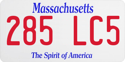 MA license plate 285LC5
