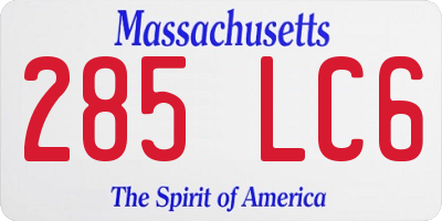 MA license plate 285LC6
