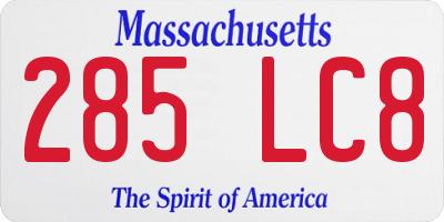 MA license plate 285LC8