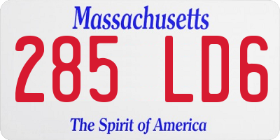 MA license plate 285LD6