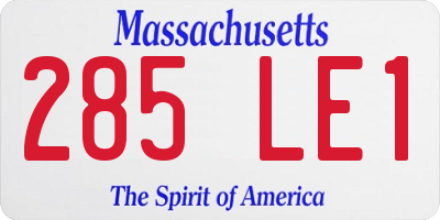 MA license plate 285LE1