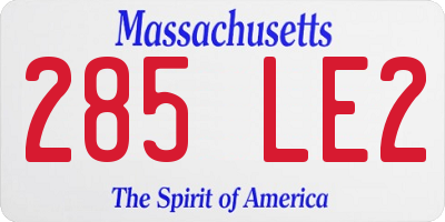 MA license plate 285LE2